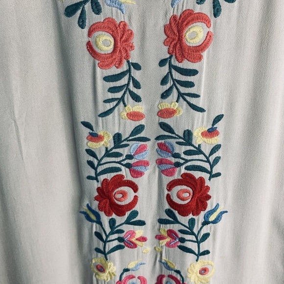 Kori America Embroidered Midi Shift Dress Womens Size L Boho Unlined - Picture 6 of 8